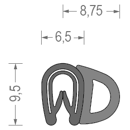 PVC/EPDM 1-2MM SCHWARZ/1MB...